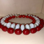 Necklaces used, set of 3 in red, white and burgundy