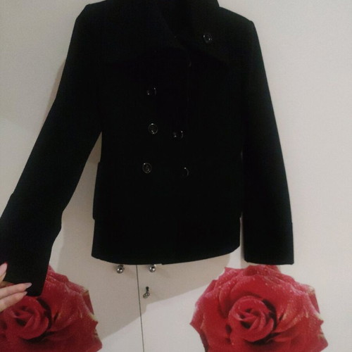Women's mid-length coat used, black, size S