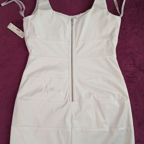 Bisou Bisou dress new, satin, elastic, white, size L
