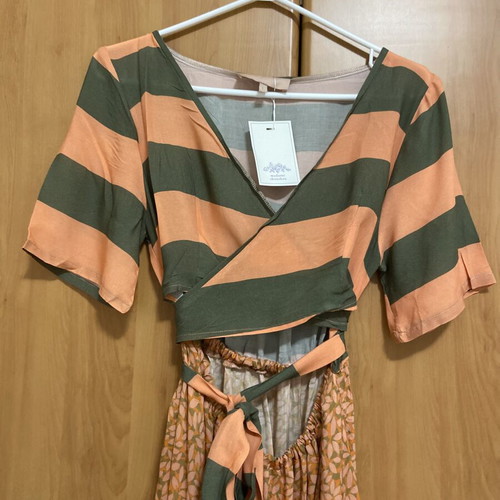 Madame Shoushou Roxandra Orange Floral Dress new, size large