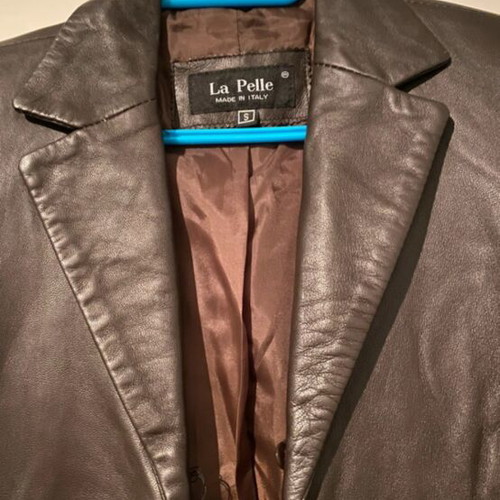 Leather coat like new, brown, made in Italy