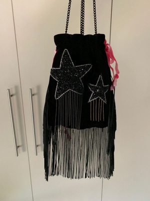 Studio 83 pouch new crossbody with velvet and embroidered stars