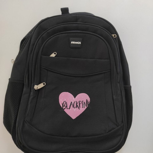 Σχολική τσάντα Black Pink σαν καινούργιο με ανατομική πλάτη και πολλαπλές θήκες με φερμουάρ