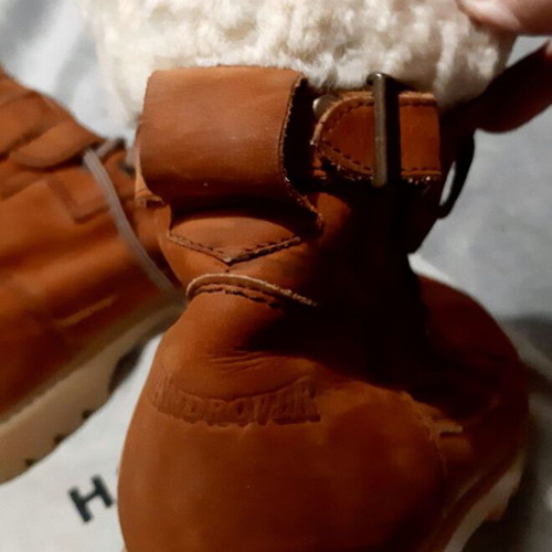Unisex boots size 40 brown genuine leather with fur like new