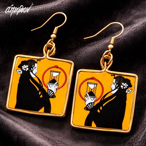 Art Nouveau earrings new, handmade, hypoallergenic by Apefthon