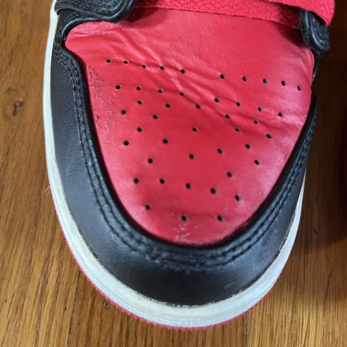 Nike Air Jordan 1 Mid sneakers used, black and red, size 40.5