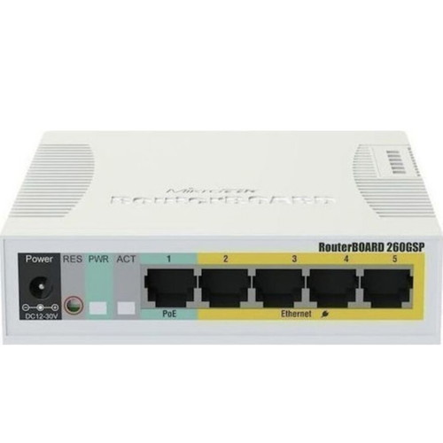 MikroTik RB260GSP Unmanaged L2 Switch slightly used with 5 Gigabit ports and 1 SFP port