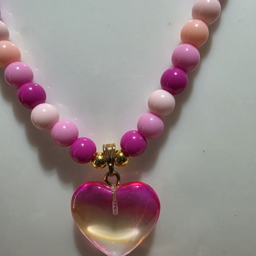 Handmade pink summer necklace and earrings set new