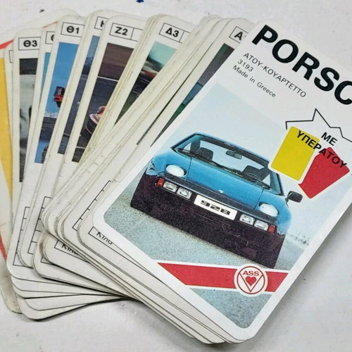 Porsche Yperatou card game used, missing cards, no box
