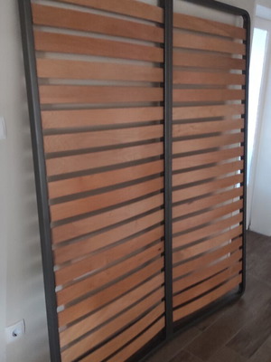 Anatomical bed frame used, double welded from two singles