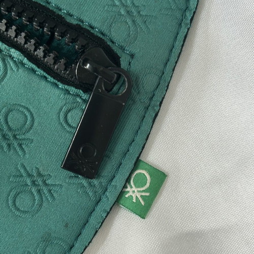 Benetton Green Crossbody Pouch Bag like new, teal fabric