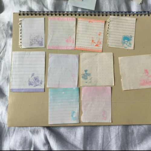 Small letter papers used, pack of 10, vintage 80s-90s