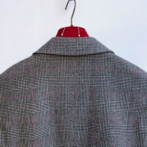 Philip Landau Bond Street Prince of Wales Wool Coat Tailormade Like New
