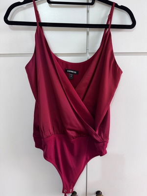 Express silk bodysuit like new, size S, burgundy