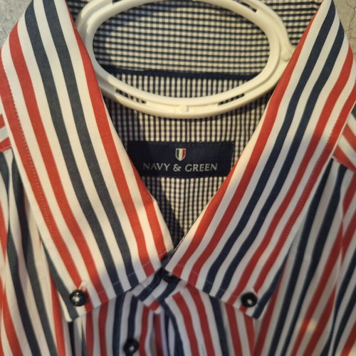 Navy & Green men's checked shirt size large like new