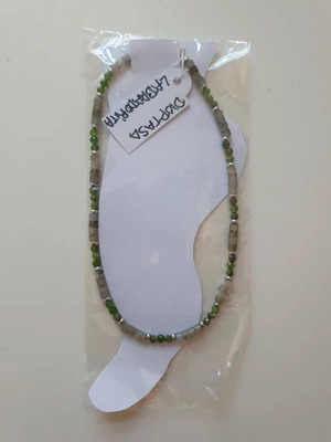 Mineralogie Semi-Precious Gem Anklet New, Faceted Diapotase and Laboradite