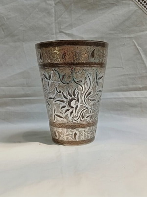 Traditional Indian Decorative Vase Lassi Cup Brass, like new