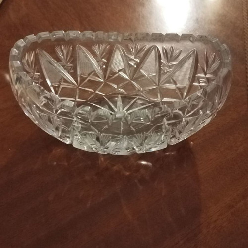 Crystal fondue bowl from Czech Republic used