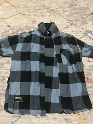 Zara flannel shirt like new, black and blue, size 13-14 164cm