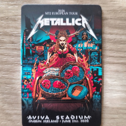 Metallica Fan Card Dublin 21 June 2026 new