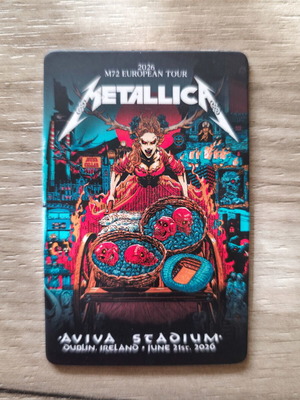 Metallica Fan Card Dublin 21 June 2026 new