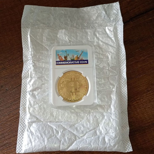 Bitcoin new metal coin in commemorative case