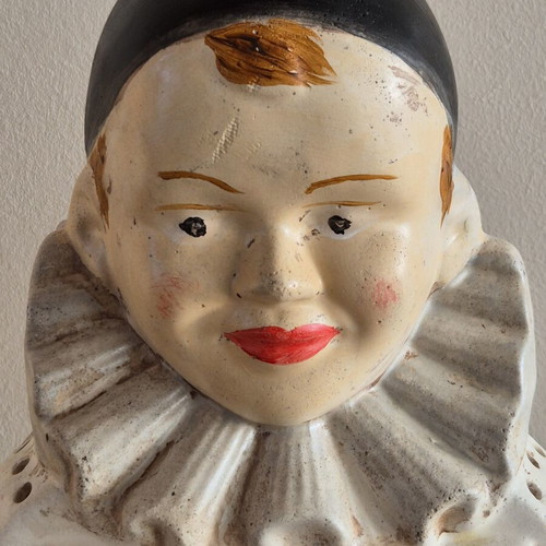 Pierrot Gourmand antique confectionery counter display bust