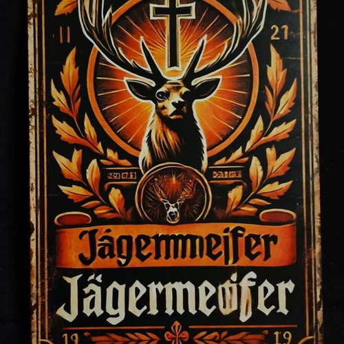Metal decorative Jägermeister sign like new, vintage design