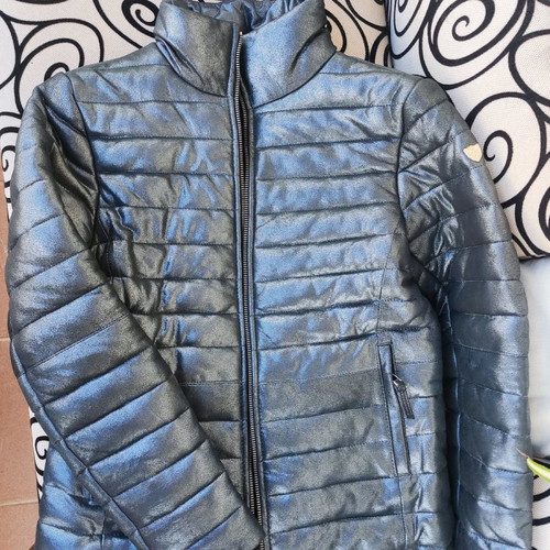 Leather jacket blue new, small, genuine sheepskin