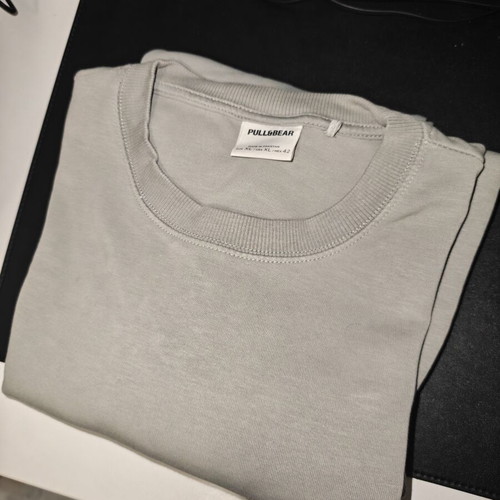 Pull&Bear Heavyweight T-shirt XL like new, grey with olive tones