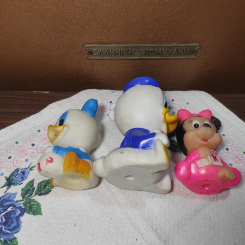 Set of 3 used ARCO Walt Disney (1984) baby figurines Donald, Minnie and Daisy Duck