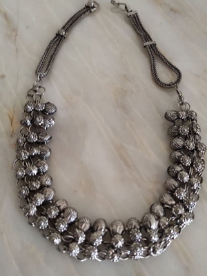 Athizay tribal necklace with traditional oxidized silver finish used
