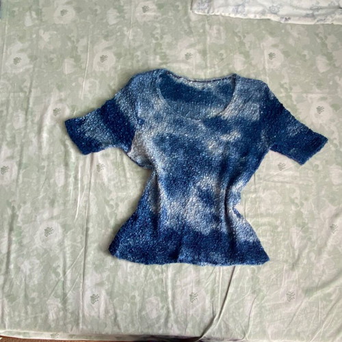 90s vintage blue short-sleeve top like new