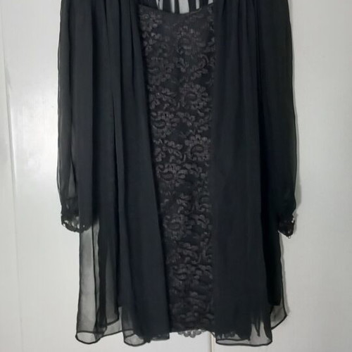 Elegant lace and muslin women's set like new, black