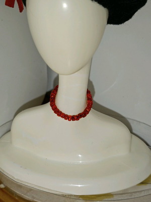 Handmade necklace for Barbie dolls red new