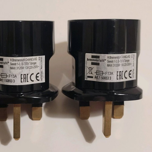 Brennenstuhl UK Plug Adapters new, pack of 2