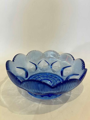 Vintage blue glass bowl from Soviet Union used