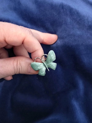 Vintage butterfly ring with mint enamel, opening, like new