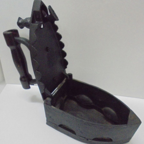 Antique Charcoal Iron with Decorative Element used