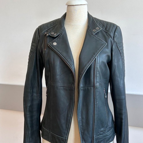 BMW Motorrad leather women biker jacket like new graphite dark gray