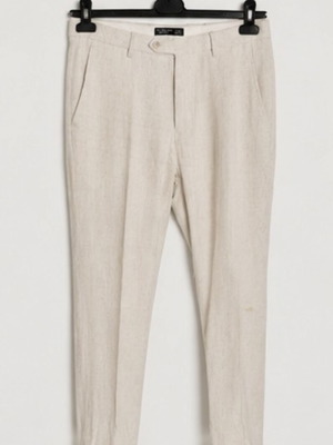 Primark linen pants beige like new, size 44
