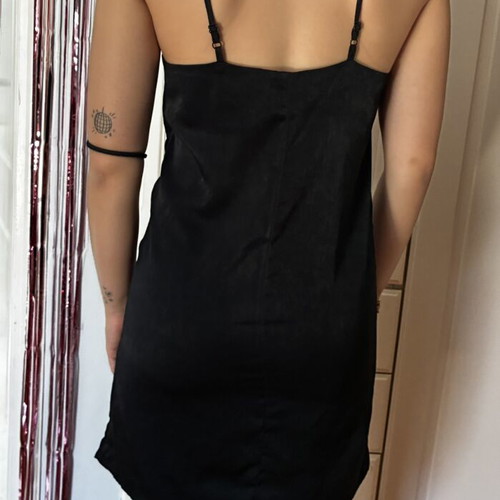 H&M Divided Black Slip Shift Mini Dress Size S Like New