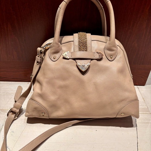 Uterque handbag like new, nude beige with gold details