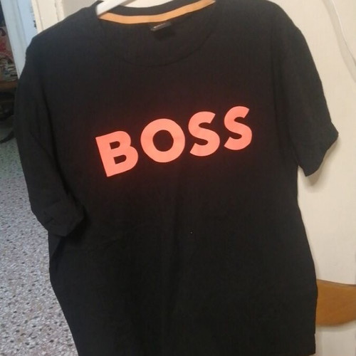 Boss unisex t-shirt, size XL, black and orange