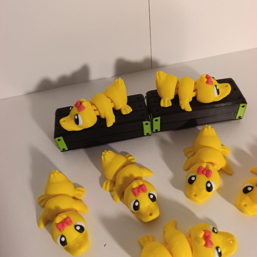 Flexi Duck Keychains 3D printed with movable body