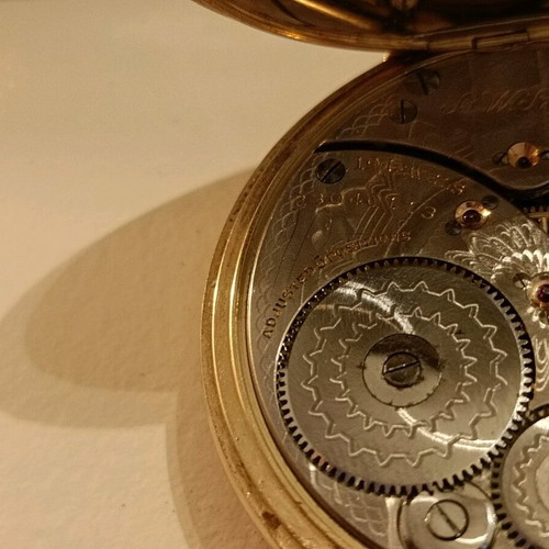 Pocket watch Elgin used, 14k gold, 1921