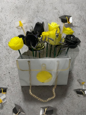 Flower candle arrangement for graduation new