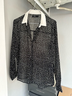 Bershka polka dot see through shirt like new, size M