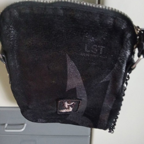 Diesel crossbody bag used, black and silver with chain