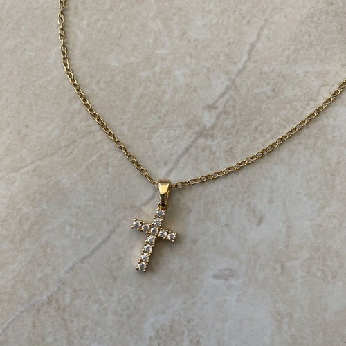 Women's necklace stainless steel new, gold color